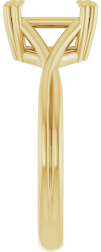 14K Yellow 8x6 mm Emerald Solitaire Engagement Ring Mounting (4)