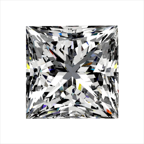 0.61 carat F-VVS2 Natūralus Princess Deimantas (1)