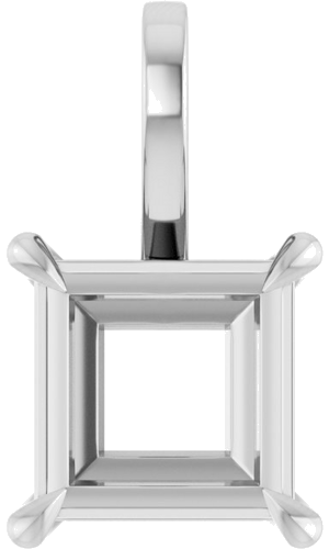 Pakabukas „Solitaire“ 10k white gold Square 8mm (1)