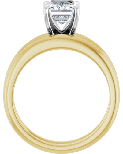 Sužadėtuvių Žiedas 18k yellow gold & platinum Emerald 8mm x 6mm (7)