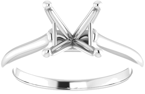 Sužadėtuvių Žiedas „Solitaire“ 585 Baltojo Aukso Square 6mm (3)