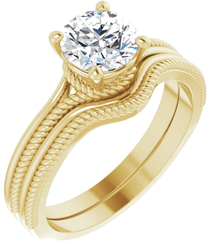 Sužadėtuvių Žiedas „Solitaire“ 14k yellow gold Round 6.5mm (6)