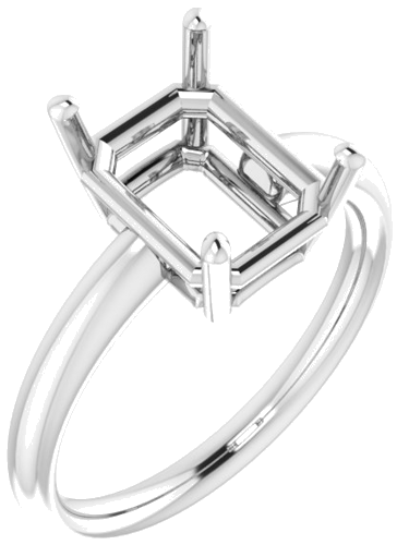 Sužadėtuvių Žiedas „Solitaire“ 950 Platinos Emerald 10mm x 8mm (1)