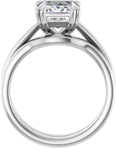 14K White 9x7 mm Emerald Engagement Ring Mounting (7)