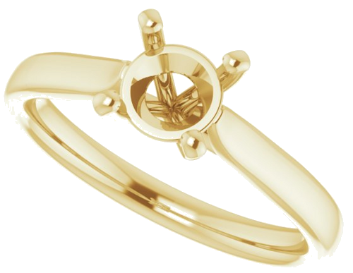 Sužadėtuvių Žiedas „Solitaire“ 585 Geltonojo Aukso Round 6mm (5)