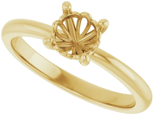 14K Yellow 5.8 mm Round Solitaire Engagement Ring Mounting (5)