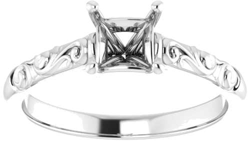 Sužadėtuvių Žiedas „Solitaire“ 950 Platinos Square 4.5mm (3)