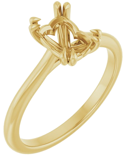 14K Yellow 7x5 mm Emerald Solitaire Engagement Ring Mounting (1)