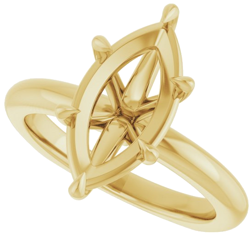Sužadėtuvių Žiedas „Claw-Prong Euro Shank“ 10k yellow gold Marquise 14mm x 7mm (5)