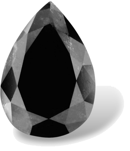 1.24 carat Fancy Black-VVS2 Natūralus Pear Deimantas (1)