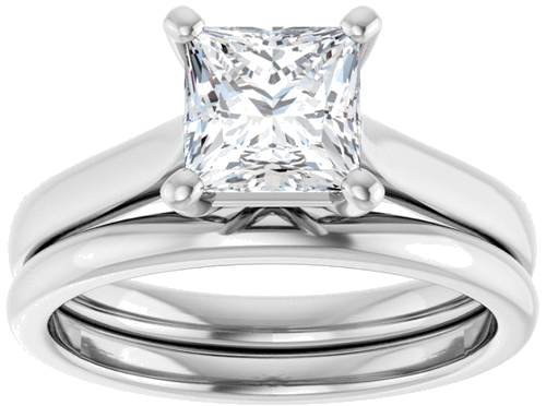 Sužadėtuvių Žiedas 10k white gold Square 6mm (8)