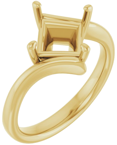 Sužadėtuvių Žiedas „Solitaire Bypass“ 10k yellow gold Square 7mm (1)