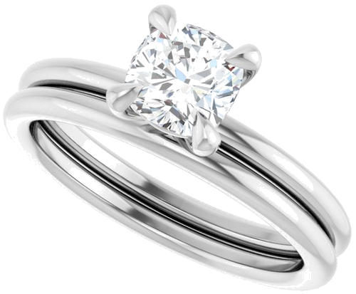 Sužadėtuvių Žiedas „Claw-Prong Solitaire“ 10k white gold Cushion 5.5mm (10)