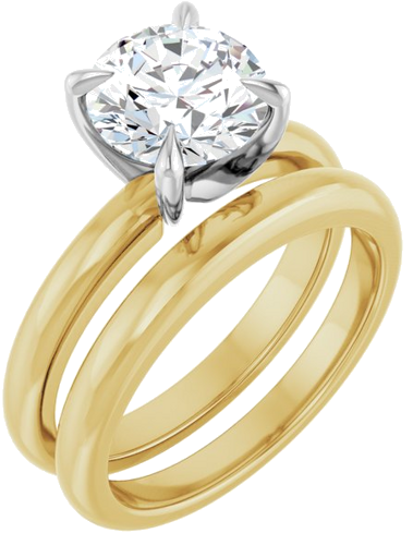 Sužadėtuvių Žiedas „Solitaire“ 585 Baltojo Ir Geltonojo Aukso Round 8mm (6)