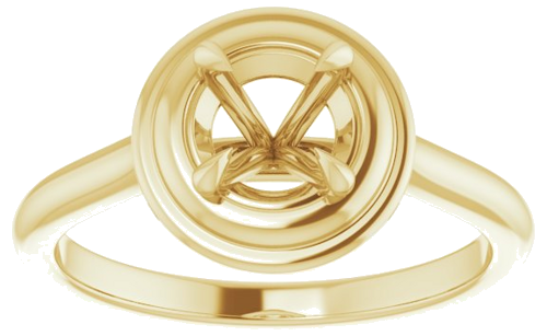 14K Yellow 5.8 mm Round Solitaire Engagement Ring Mounting (3)