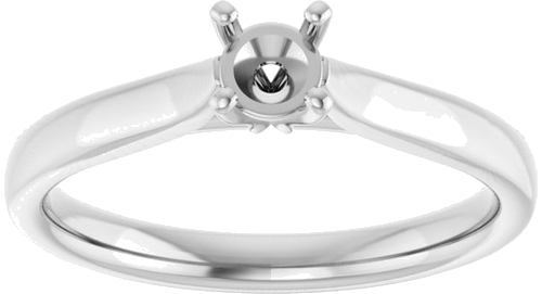 14K White 4.1 mm Round Engagement Ring Mounting (3)