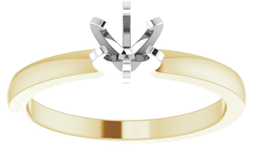 14K Yellow White 4.2-4.9 mm Round Solitaire Engagement Ring Mounting (3)