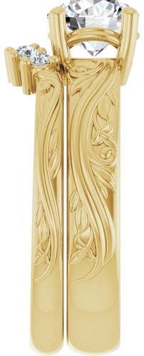 Sužadėtuvių Žiedas „Solitaire Sculptural“ 14k yellow gold Round 6.5mm (9)
