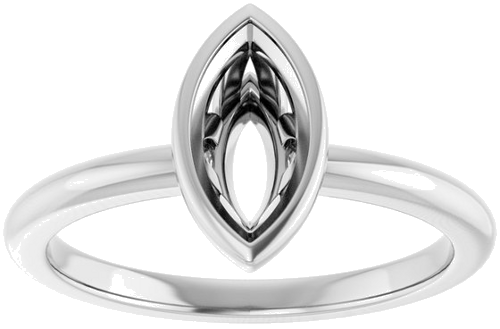 Sužadėtuvių Žiedas „Bezel-Set“ 14k white gold Marquise 9mm x 4.5mm (3)