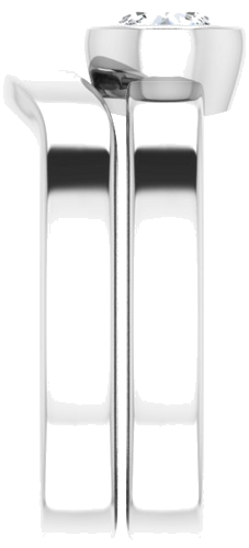Sužadėtuvių Žiedas „Bezel-Set Solitaire“ 14k white gold Round 5.5mm (9)