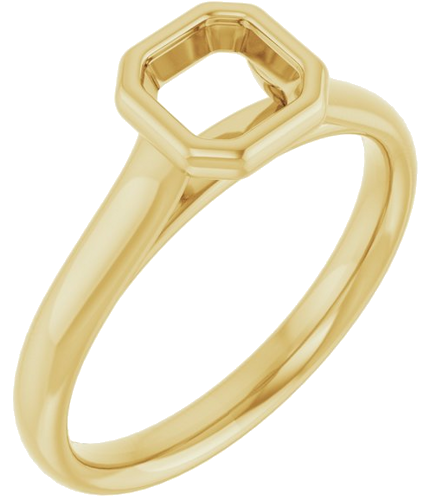 Sužadėtuvių Žiedas „Bezel-Set Solitaire“ 14k yellow gold Asscher 5mm (1)