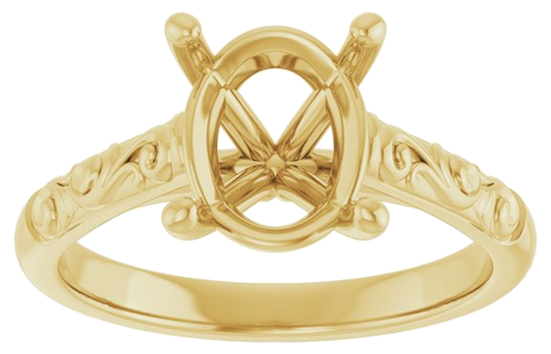 Sužadėtuvių Žiedas „Solitaire“ 14k yellow gold Oval 10mm x 8mm (3)