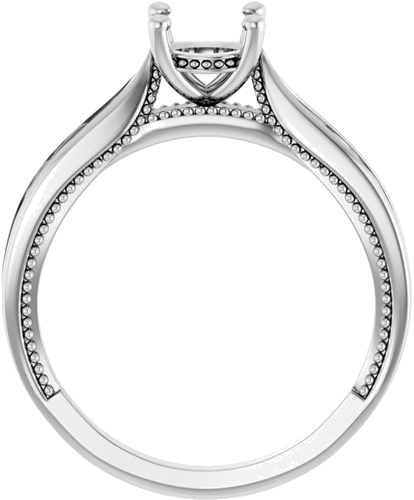 Sužadėtuvių Žiedas „Solitaire Vintage-Inspired“ 14k white gold Round 6.5mm (2)