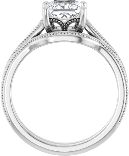 Sužadėtuvių Žiedas „Solitaire“ 14k white gold Square 6mm (7)
