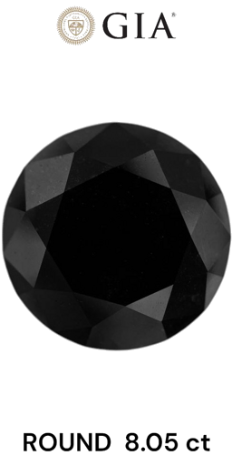 8.05 carat Fancy Black-VVS2 Excellent cut Natūralus Round Deimantas (1)