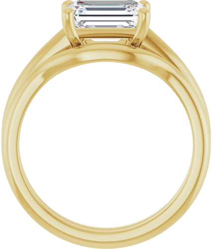 Sužadėtuvių Žiedas „Solitaire“ 14k yellow gold Emerald 8mm x 6mm (7)