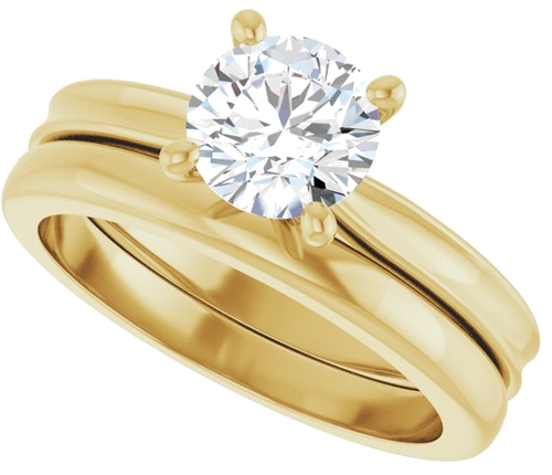 Sužadėtuvių Žiedas 14k yellow gold Round 6.5mm (10)