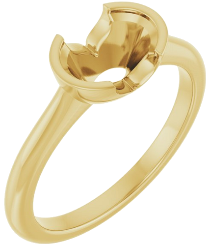 14K Yellow 8x6 mm Oval Solitaire Engagement Ring Mounting (1)