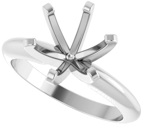 Sužadėtuvių Žiedas „Solitaire“ 14k white gold Round 8.2mm (5)