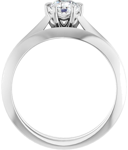 Sužadėtuvių Žiedas „Claw-Prong Solitaire“ 14k white gold Round 5.2mm (7)