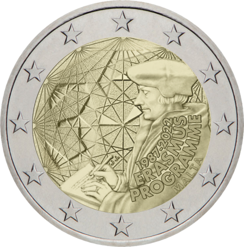 2022 Malta Erasmus 35-metis 2 eurų moneta (1)