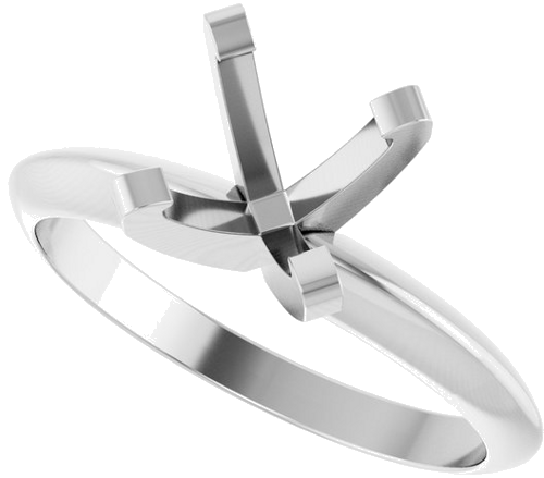 Sužadėtuvių Žiedas „Lightweight Solitaire“ 14k white gold Square 5mm (5)