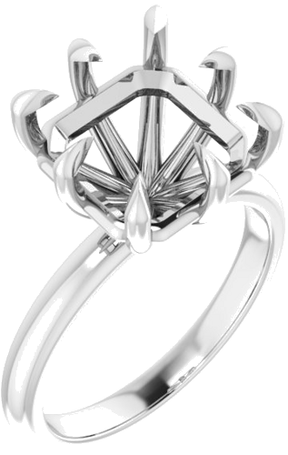 Sužadėtuvių Žiedas „Solitaire“ 585 Baltojo Aukso Asscher 10mm (1)