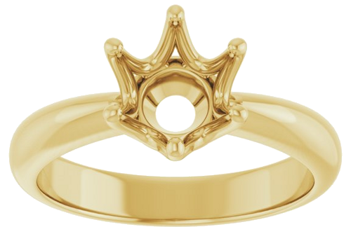 Sužadėtuvių Žiedas „Solitaire Crown-Inspired“ 14k yellow gold Round 7.4mm (3)