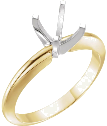 Sužadėtuvių Žiedas „Heavyweight Solitaire“ 14k yellow/white gold Round 6.6mm x 7.2mm (1)