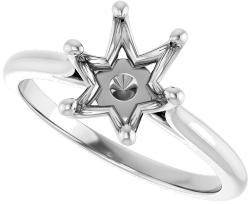 Sužadėtuvių Žiedas „Solitaire“ 14k white gold Oval 9mm x 7mm (5)