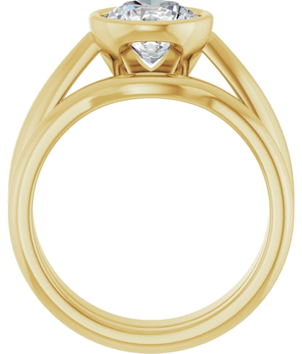 Sužadėtuvių Žiedas „Bezel-Set Solitaire“ 14k yellow gold Round 7.4mm (7)