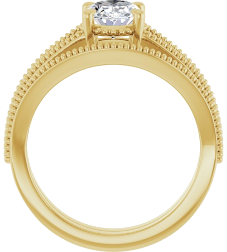 Sužadėtuvių Žiedas „Claw-Prong Solitaire“ 14k yellow gold Oval 8mm x 6mm (7)