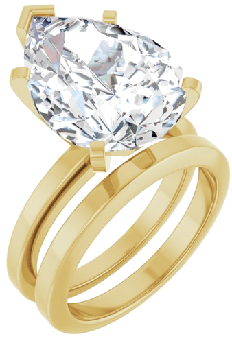 Sužadėtuvių Žiedas 14k yellow gold Pear 16mm x 12mm (6)