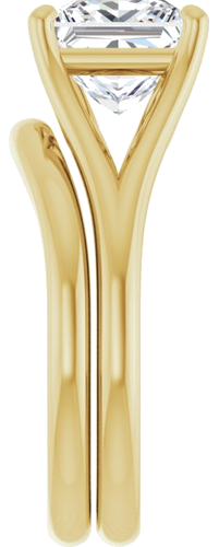 Sužadėtuvių Žiedas „Solitaire“ 10k yellow gold Square 7.5mm (9)