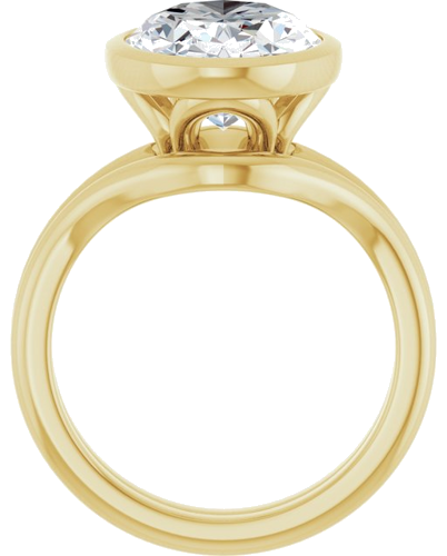 Sužadėtuvių Žiedas „Bezel-Set“ 14k yellow gold Oval 14mm x 10mm (7)