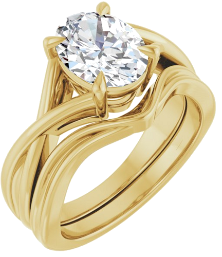 Sužadėtuvių Žiedas „Claw-Prong Solitaire“ 14k yellow gold Oval 9mm x 7mm (6)