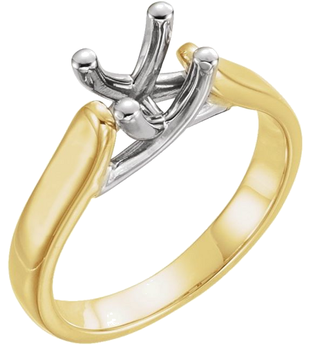 Sužadėtuvių Žiedas „Solitaire“ 14k yellow/white gold Round 7.4mm (1)