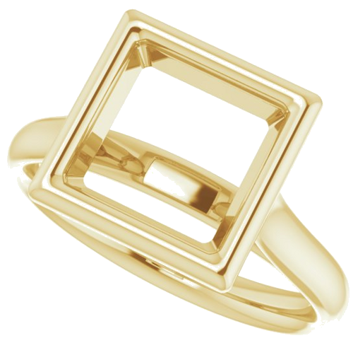 Sužadėtuvių Žiedas „Bezel-Set Solitaire“ 14k yellow gold Square 8mm (5)
