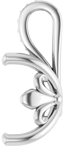 Pakabukas „Solitaire“ 585 Baltojo Aukso Emerald 9mm x 7mm (3)