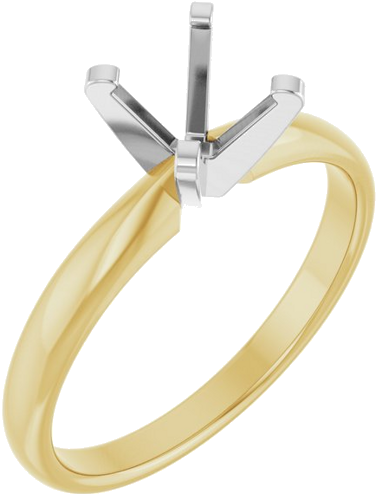 Sužadėtuvių Žiedas „Solitaire“ 14k yellow/white gold Square 4.5mm (1)